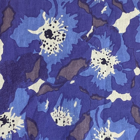 Ro's Garden Dress Womens XL Blue Floral Button Front Cotton Lined Boho Tunic - Picture 8 of 16